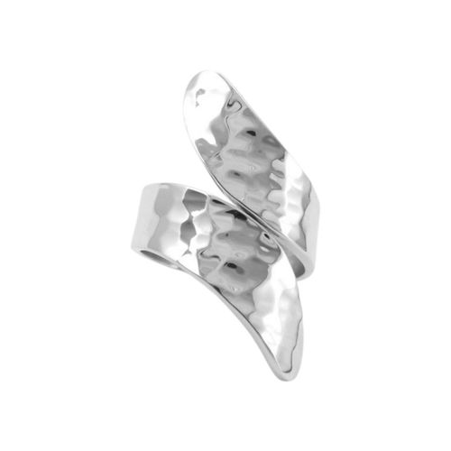 Image#1 7mm Wide Hammered Flared Out At Ends Ring - Size ADJ (K - X )