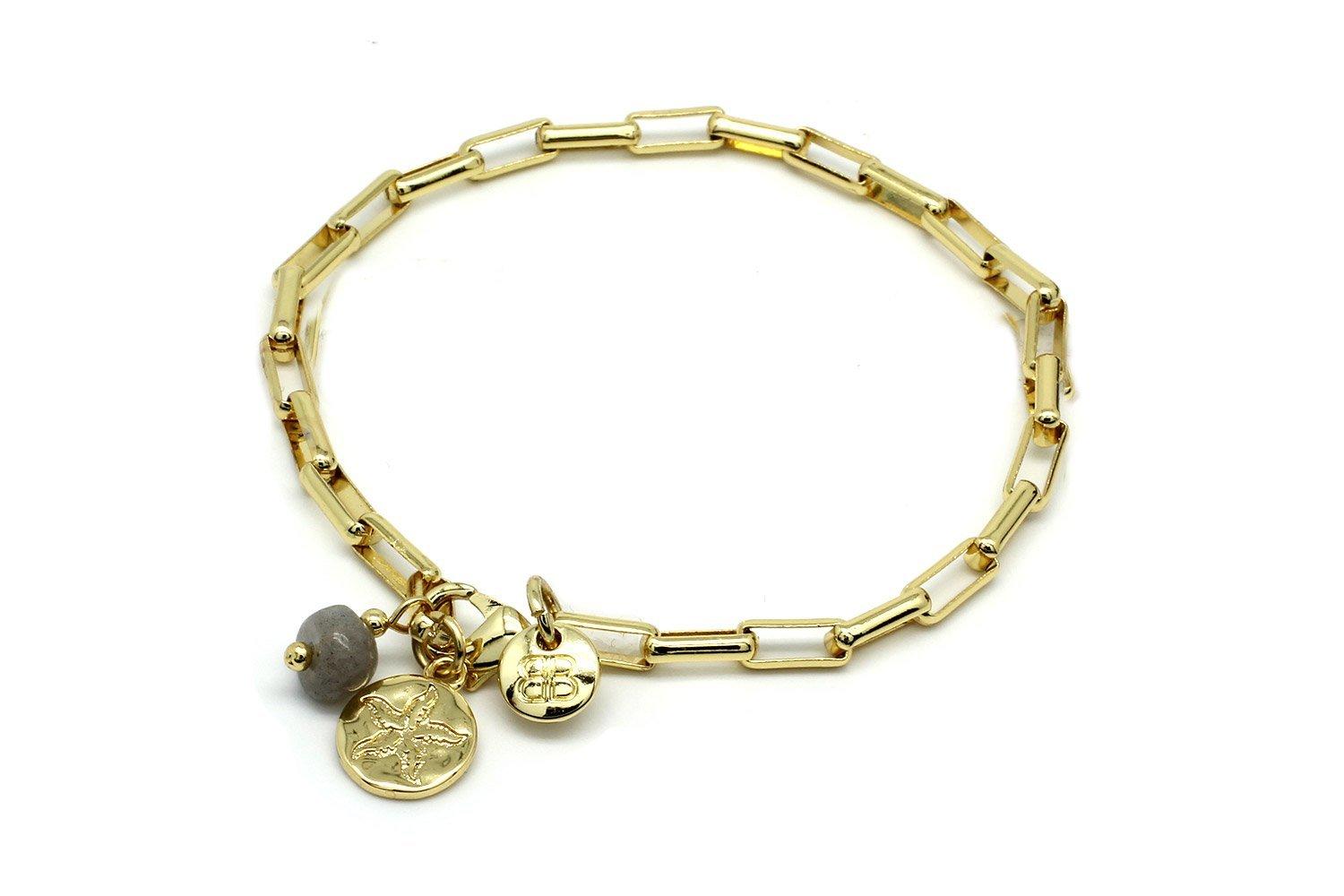 Image#1 Nissi Gold Link Chain Charm Bracelet