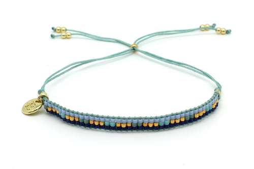 Image#1 Fancy Blue Beaded Friendship Bracelet