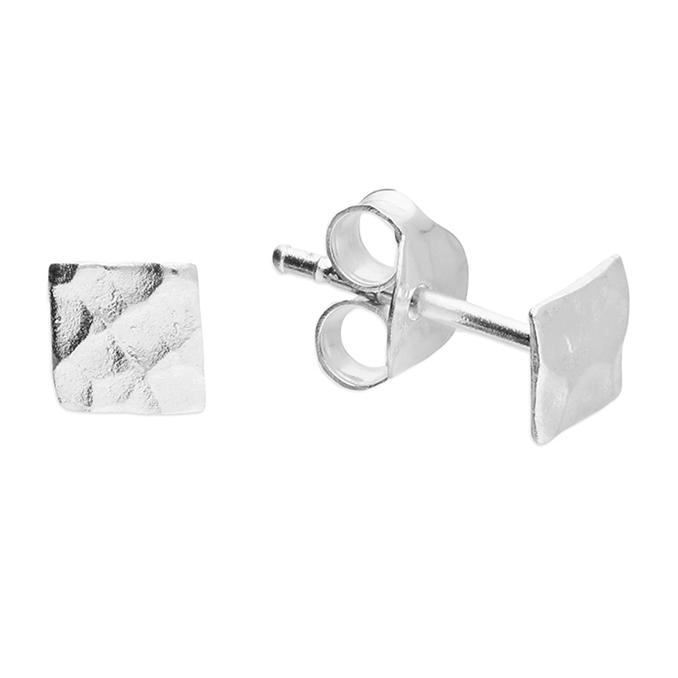 Image#1 Small Textured Square Stud Earrings