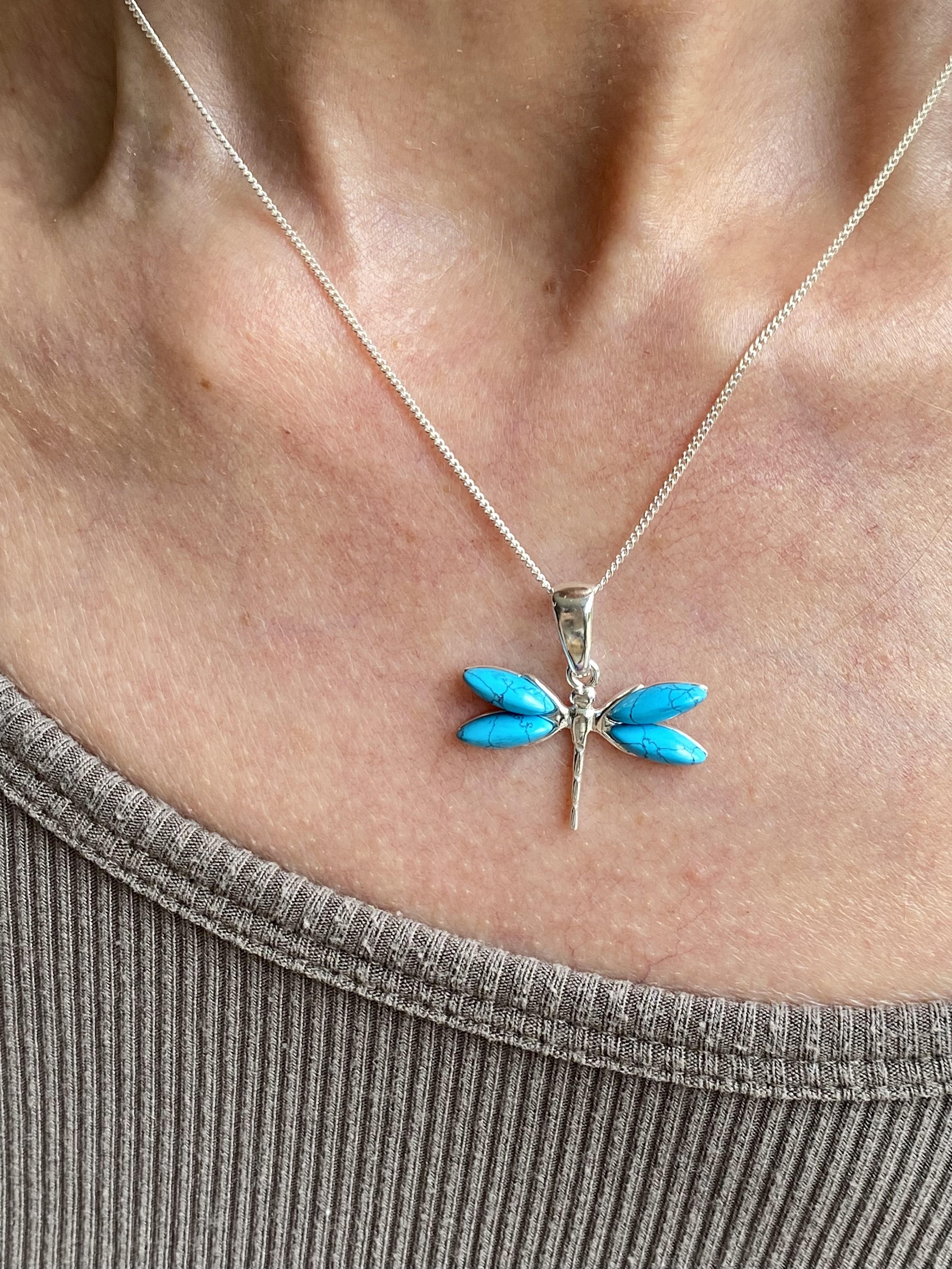 Turquoise dragonfly deals pendant