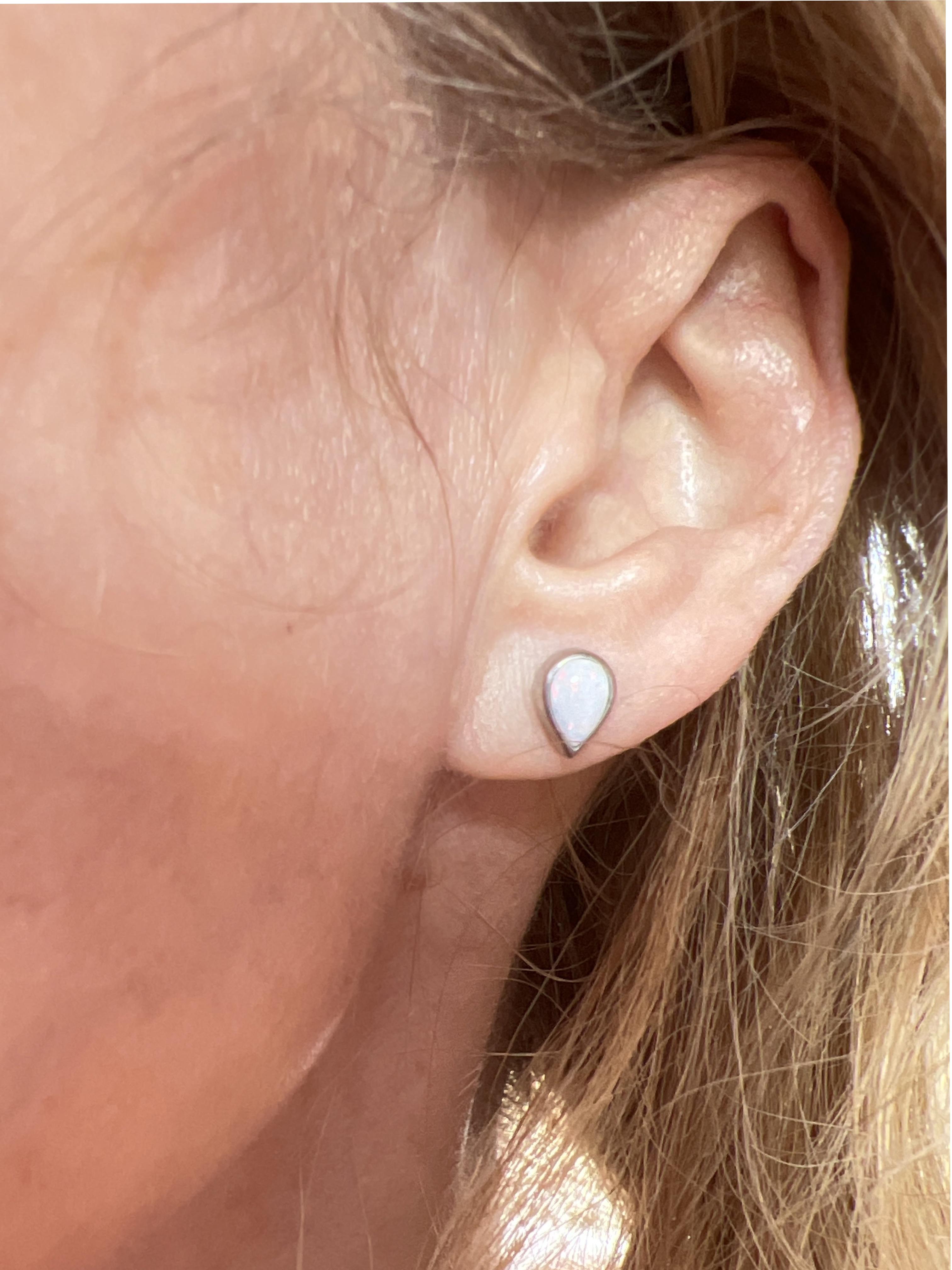 Opal teardrop stud earrings on sale