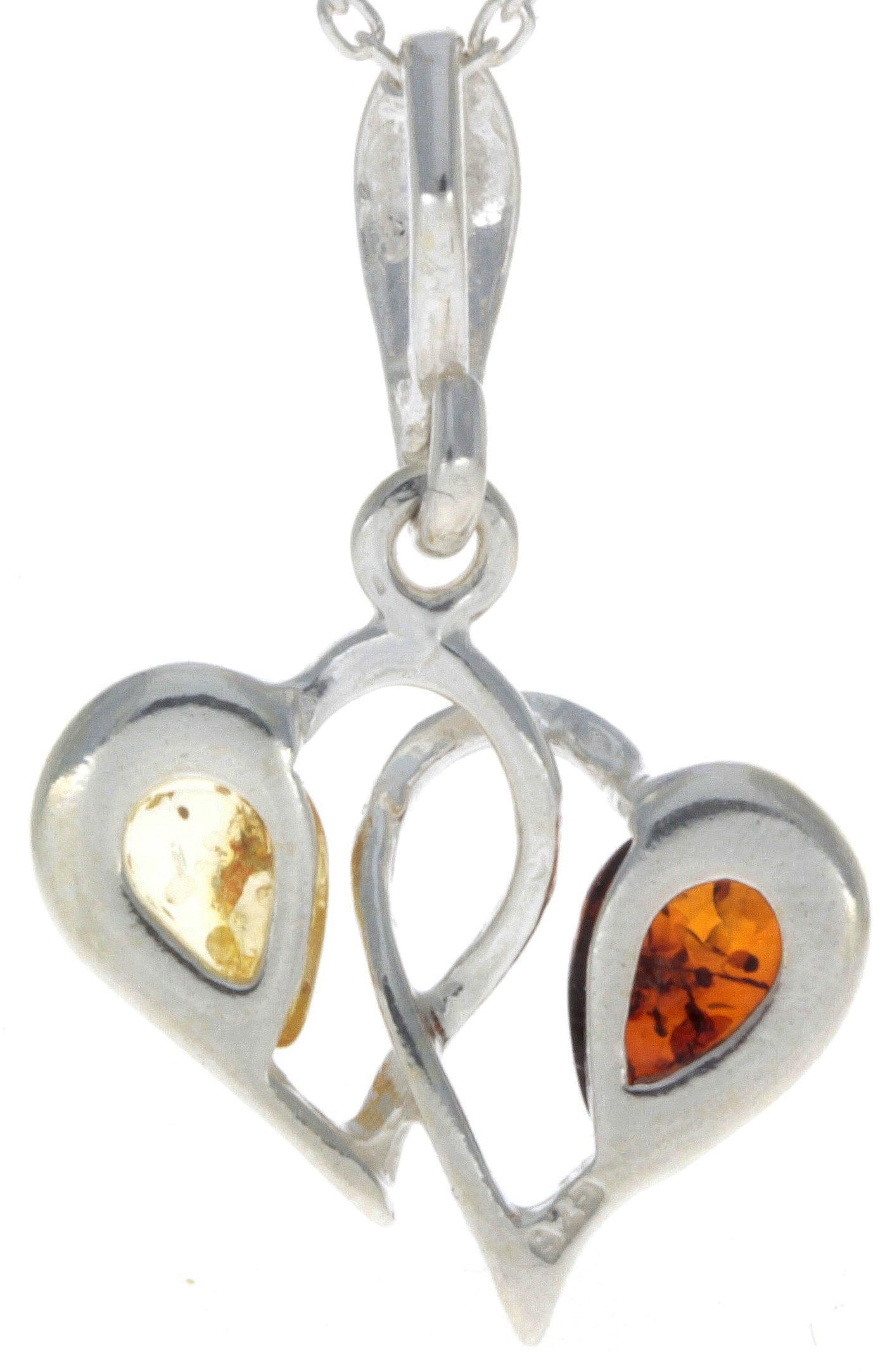Image#3 Baltic Multi Amber Double Hearts Pendant