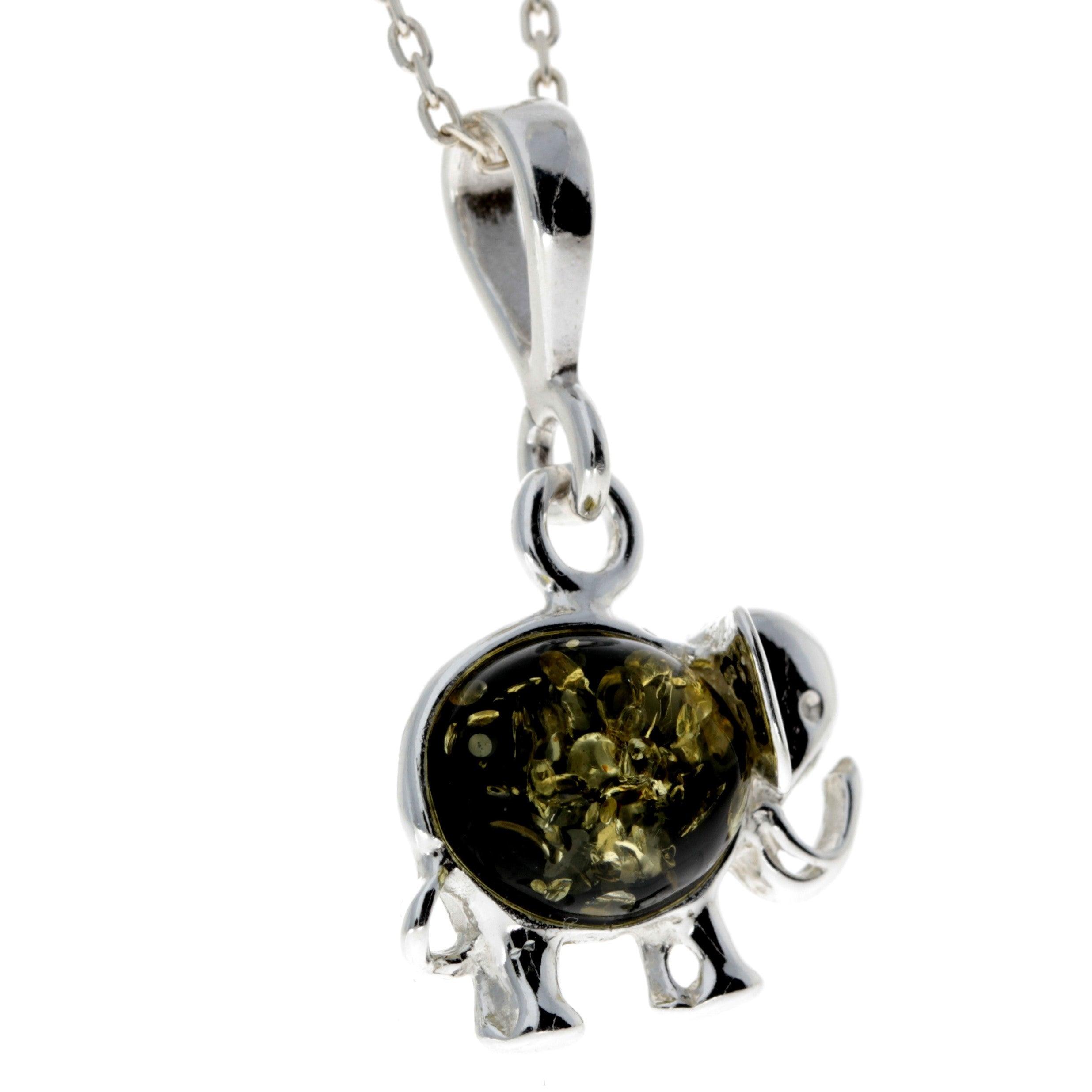 Image#2 Baltic Green Amber Lucky Elephant Pendant