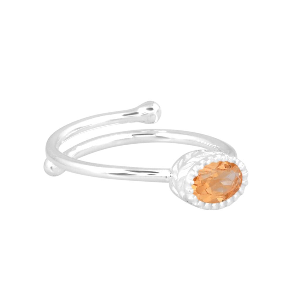 Image#3 Oval Faceted Citrine Small Adjustable Ring