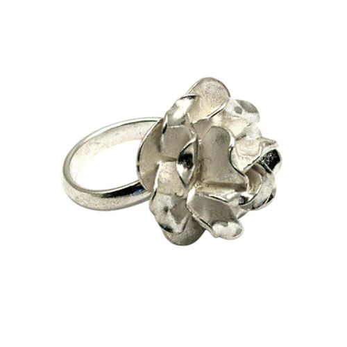 Image#1 15mm Wide, Polished Rose Head Ring - Size ADJ (L - P )