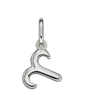 Solid 925 Sterling Silver Pendant Large Script Initial Letter M Charm 21mm x 11mm
