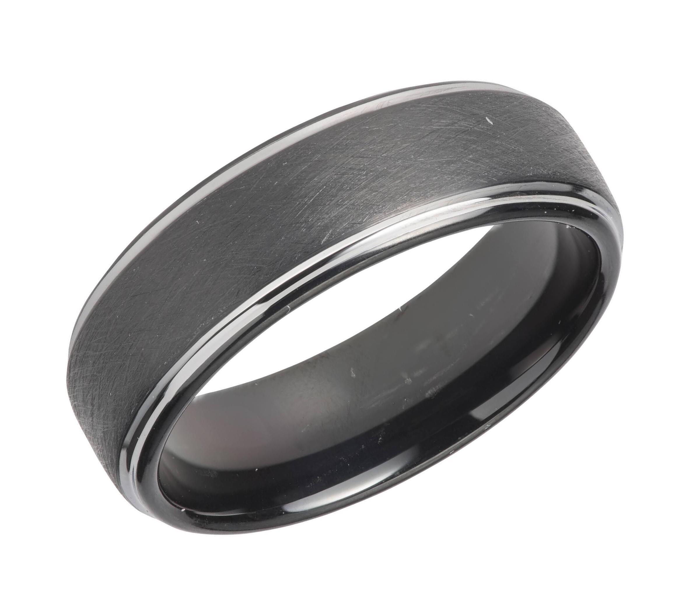 Tungsten Carbide Black IP Plated 7mm Ring