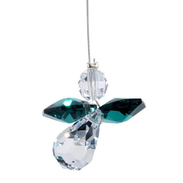Image#1 Classic Crystal Guardian Angel - Emerald