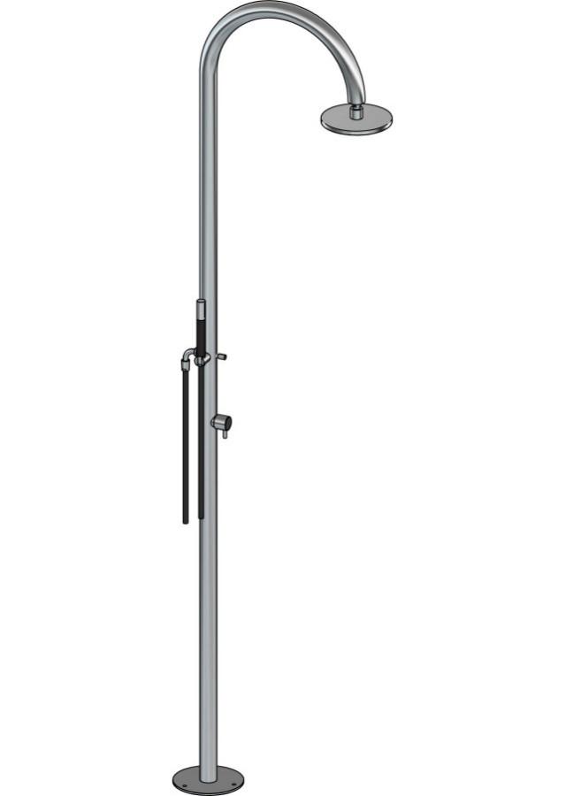 316 marine grade brushed stainless steel outdoor garden shower cut out