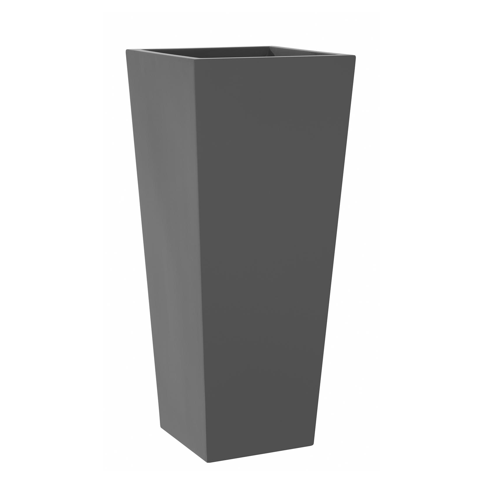 grey fibreglass tall tapered garden planter or container