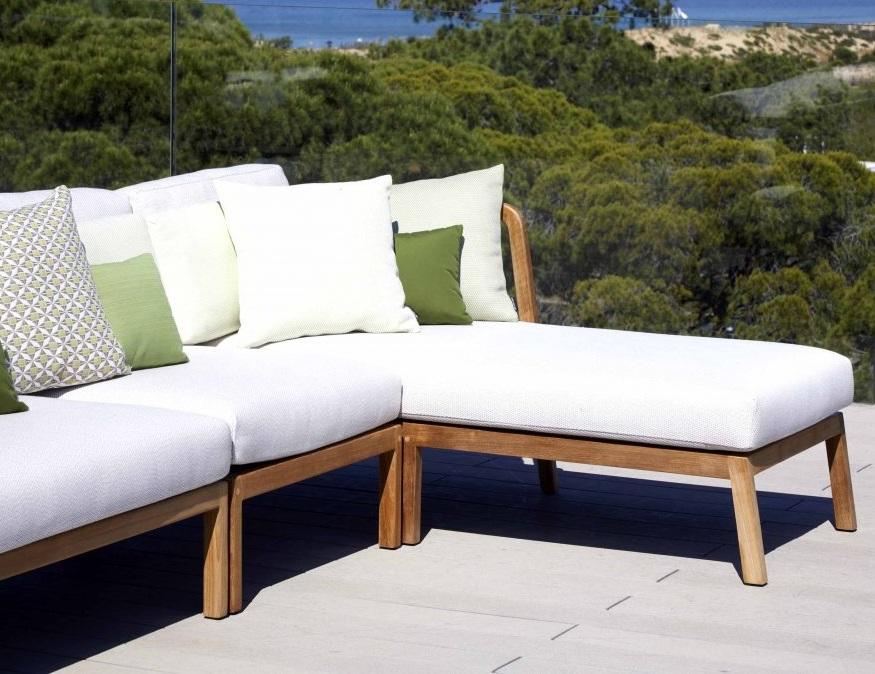 teak corner garden lounge outdoor furniture with cream weatherproof cushions