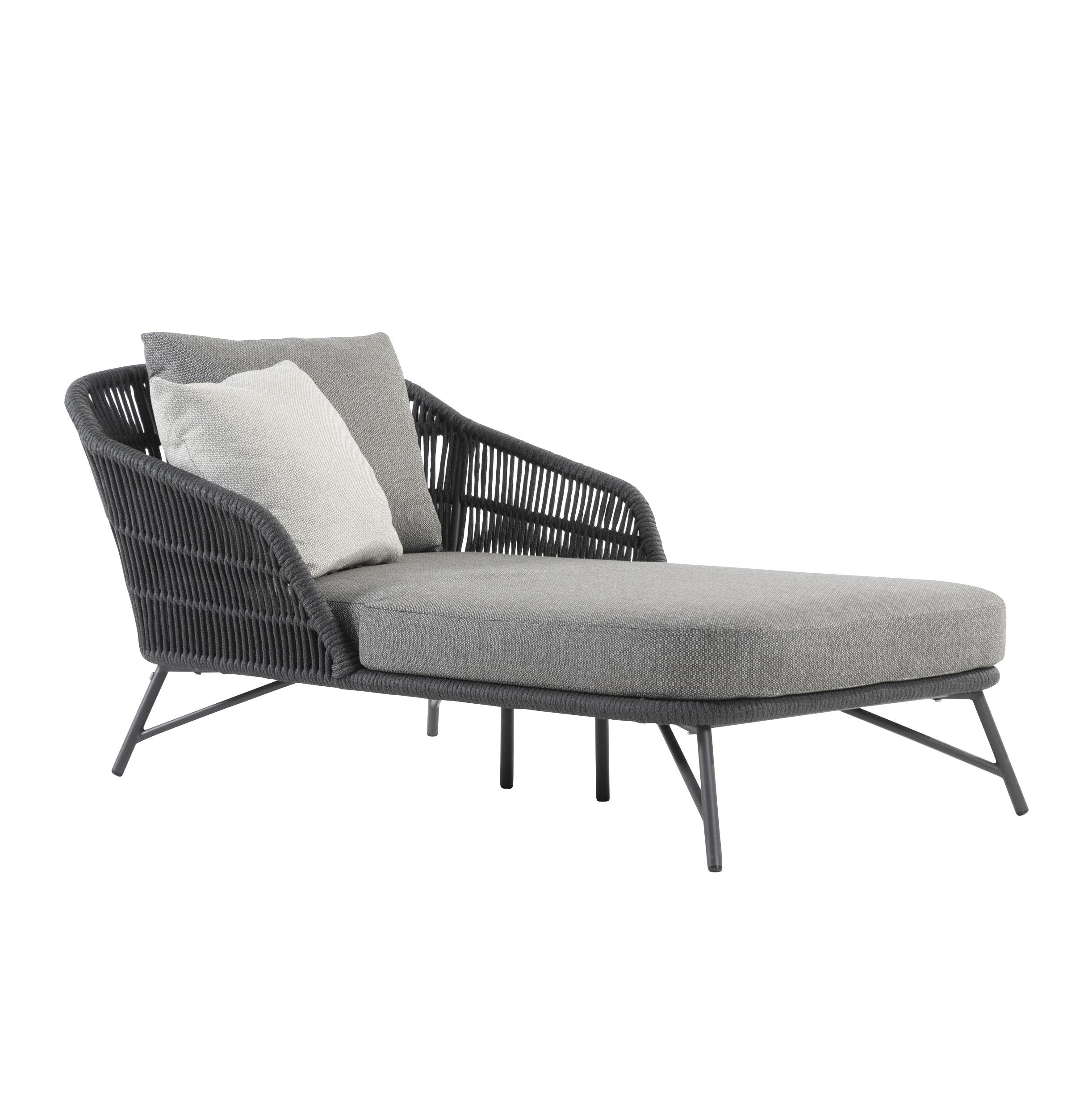 cut out single lounger or daybed in rope weave