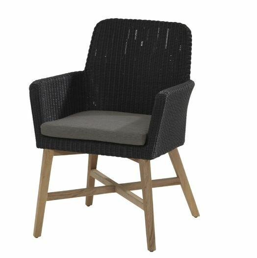 anthracite grey weatherproof rattan garden dining chairs