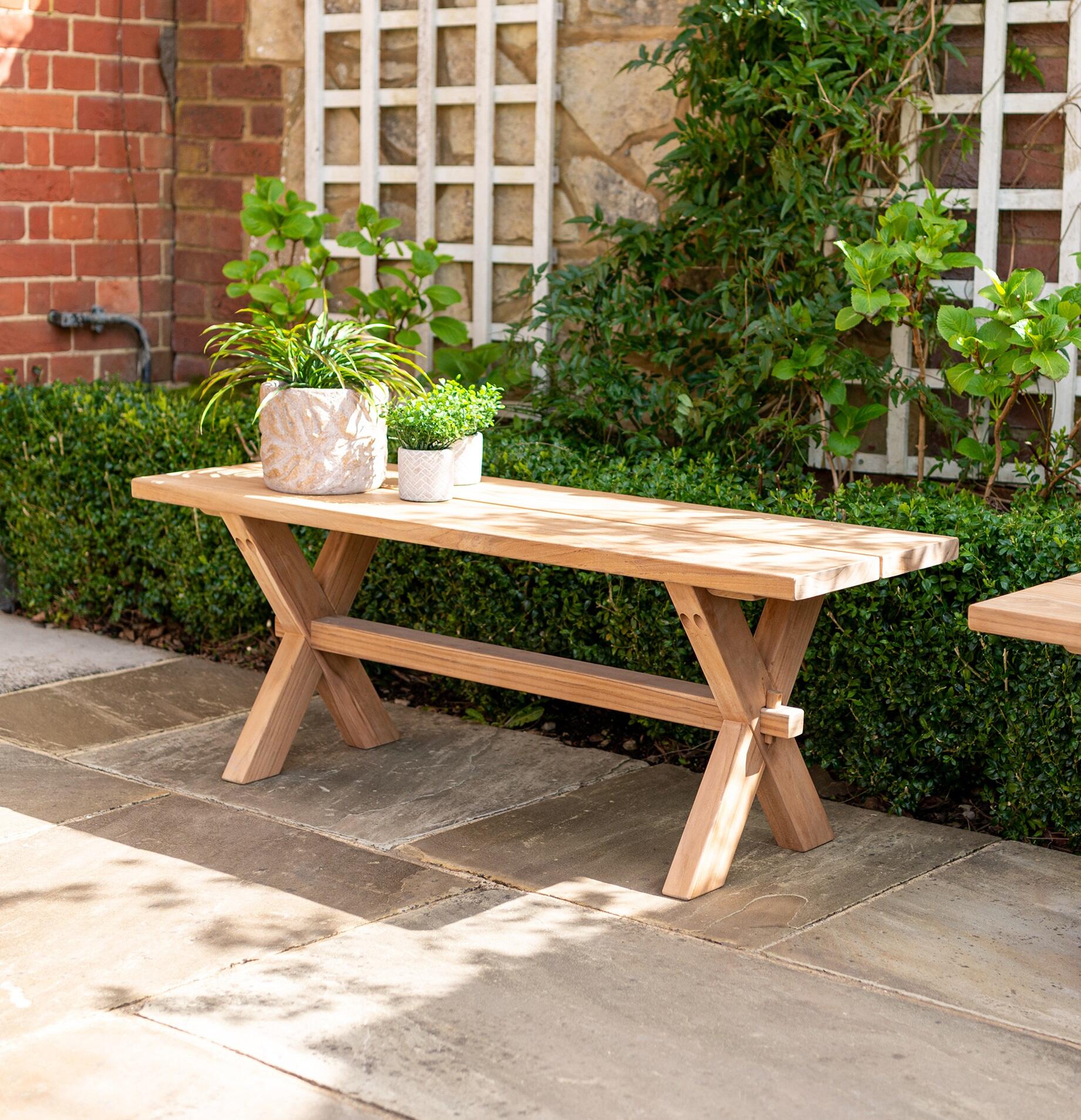 garden teak bench seating for patio, outdoor, indoor hallways and porches
