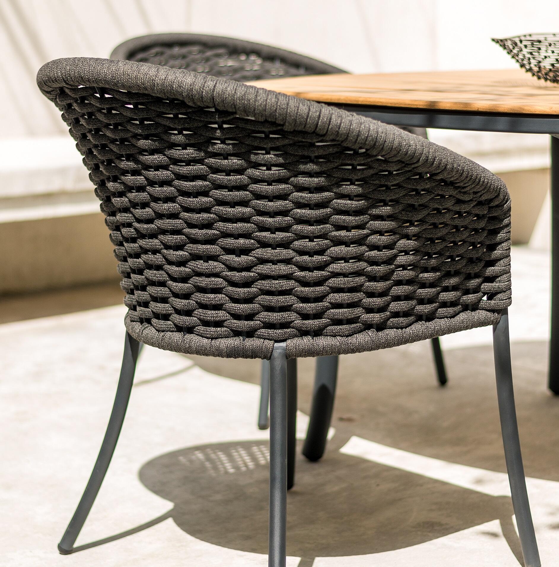 Aluminium and All Weather Rope Weave Garden Dining Set