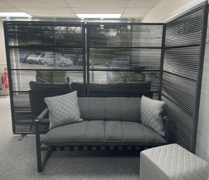 grey black all weather rope weave rattan privacy garden patio screens