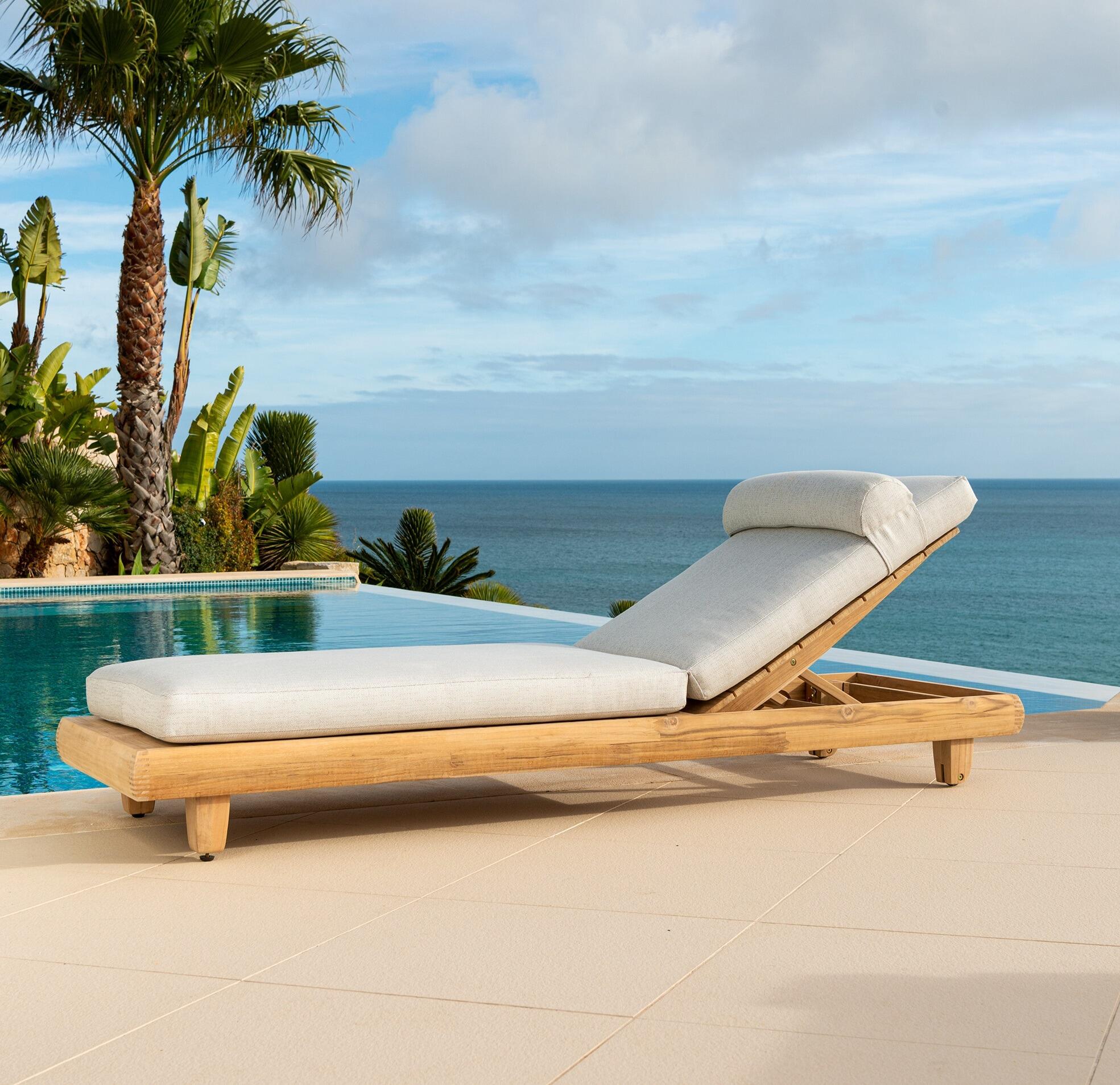Teak chaise lounge discount