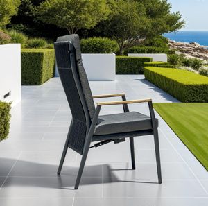 modern grey garden recliner dining chair patio outdoor all weather gravity chair