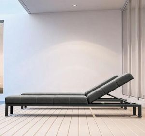 persian modern garden sun lounger poolside sunbed grey all weather fabric aluminium