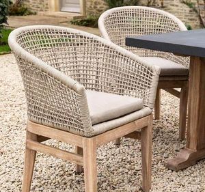 all weather rope weave garden dining chairs acacia hardwood patio outdoor furniture lynton
