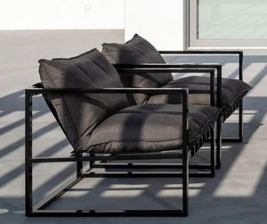 garden lounge chairs grey aluminium modern metal outdoor patio armchairs snug