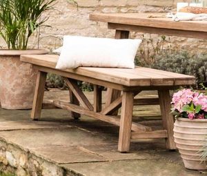 garden wooden backless bench modern outdoor indoor seating chilford acacia hardwood