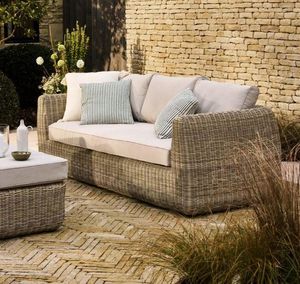 rattan garden lounge sofa stone all weather modern lounging outdoor patio set skala