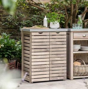 outdoor kitchen unit slatted spruce wood storage unit cupboard aldsworth