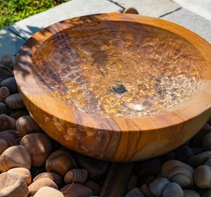 serenity serene garden water feature fountain sandstone bowl rainbow stone