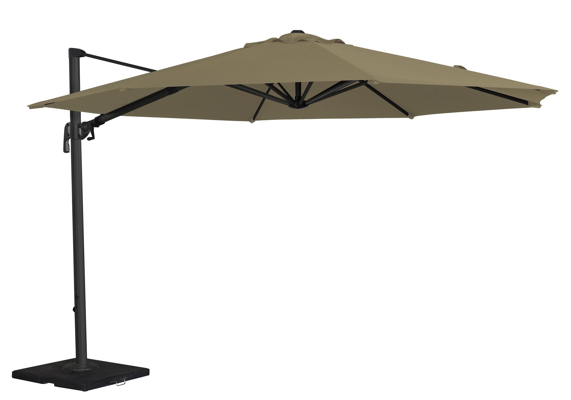 taupe cantilever garden parasol with base aluminium frame 3,5m