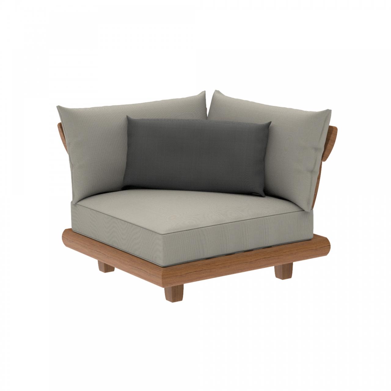 corner module teak garden lounge and weatherproof cushions