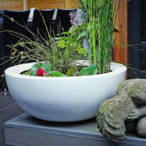 white gloss high quality fibreglass garden planter or pond water feature for outdoor or indoor use