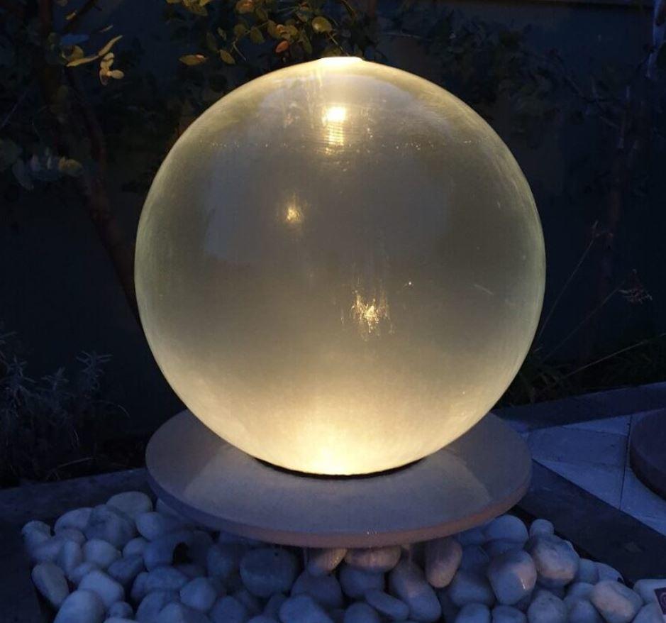 acrylic glass effect water ball sphere led illuminated at night