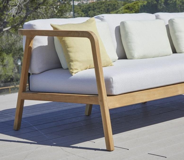 garden lounge sofa luxury teak outdoor modern sofa with all weather sunbrella cushions