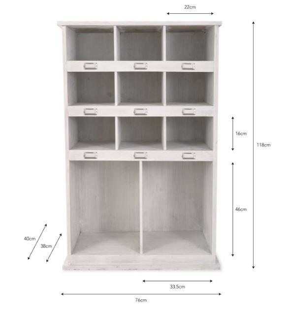 dimensions of white wood indoor shoe locker and welly boot storage for bootrooms and hallways