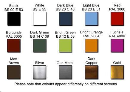 ral colour card for fibreglass bespoke garden trough planters made in the uk
