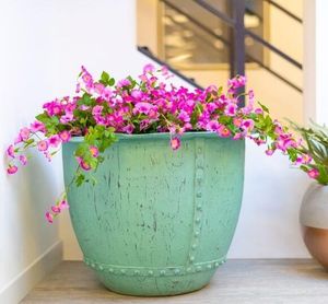 patina affect rustic garden planter fibreglass for garden outdoor use