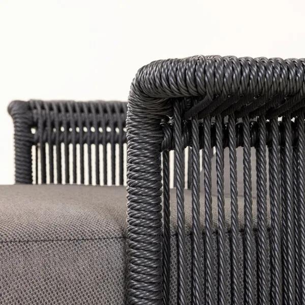rope rattan weave detail grey all weather pool garden sun lounger
