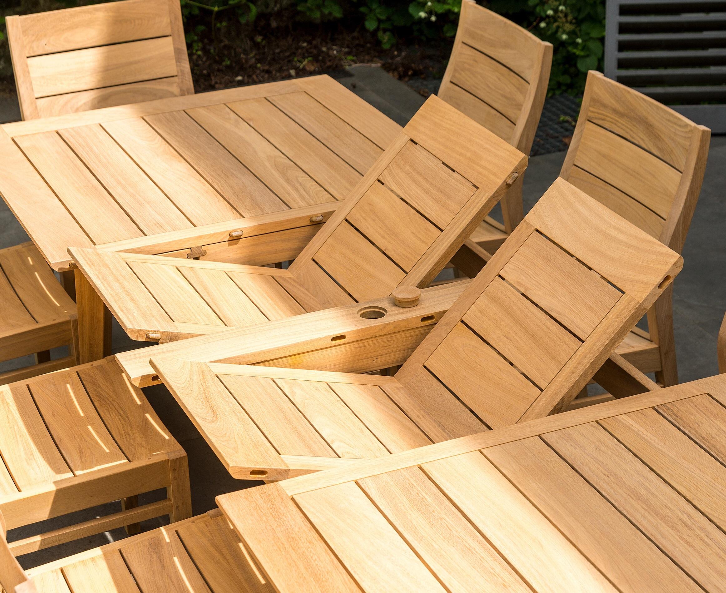 extending modern hardwood garden dining table outdoor eating leaves extending