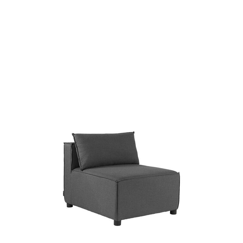 charcoal modular garden lounge sofa unit middle all weather fabric sunbrella modern outdoor furniture