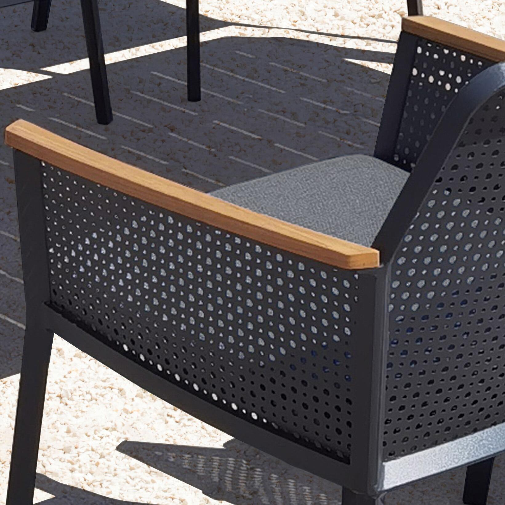 grey  garden dining chairs modern aluminium metal mesh chairs