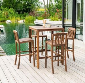 garden bar table and bar stools high chairs hardwood modern patio outdoor dining cafe bistro bolney
