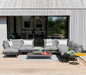 modern grey all weather fabric cushions and aluminium sofa set beach outdoor patio lounge sofas grey