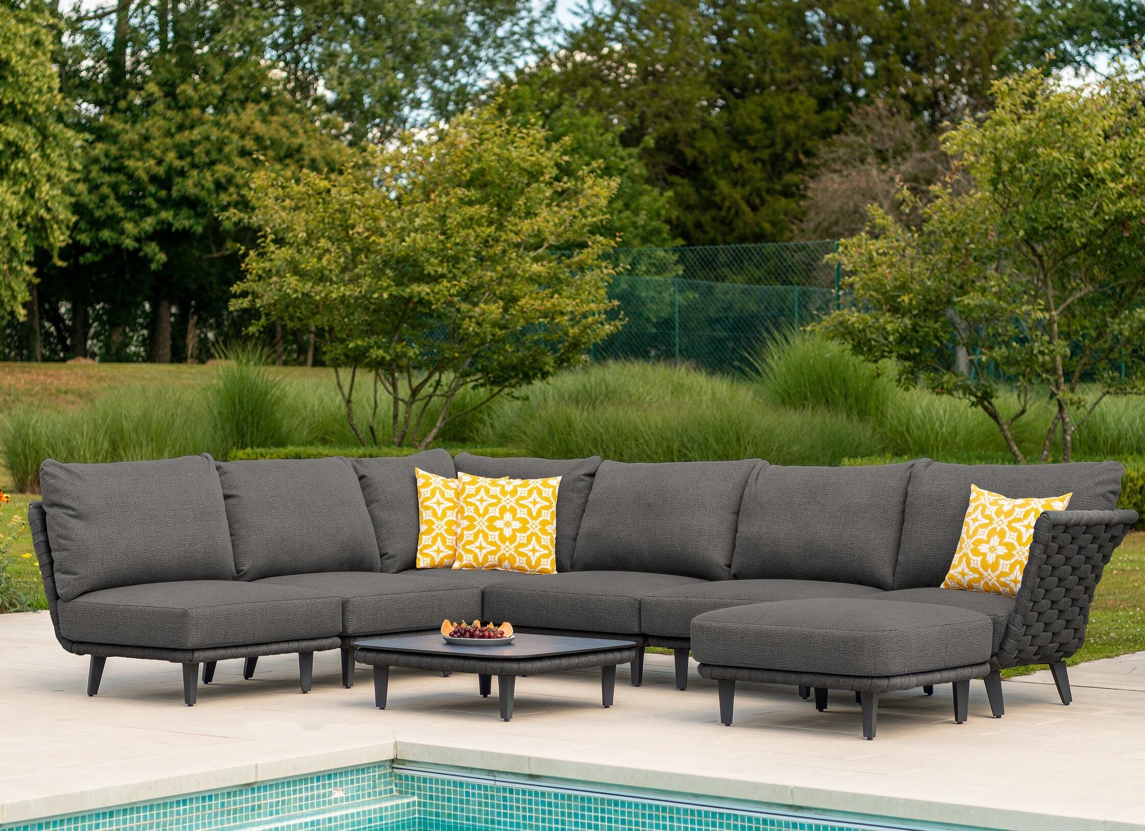 dark grey modern modular garden lounge sofa set all weather rope weave cordial luxe