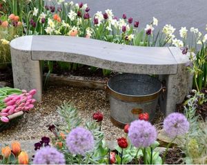 grey garden sandstone bench patio outdoor stone seating jasper