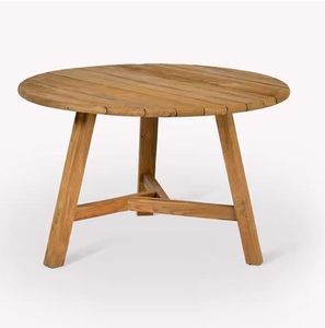 round teak garden dining table reclaimed wood compact 120 cm patio outdoor all weather hawthorne