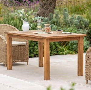 teak garden dining table modern st mawes indoor outdoor patio 160 cm 6 seater