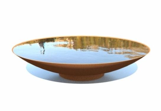 corten steel contemporary water bowl for garden outdoor use metal weatherproof modern water feature