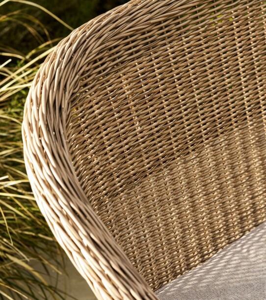 Modern All Weather Rattan Garden Bench with Stone Seat Cushion